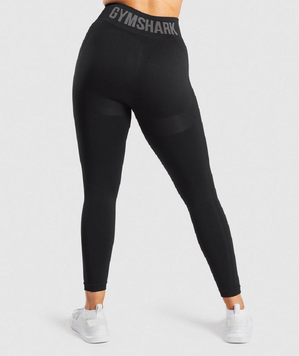 Legginsy Damskie Gymshark Flex High Waisted Czarne Szare | PL 2288BEX